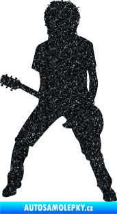 Samolepka Music 010 levá rocker s kytarou Ultra Metalic černá