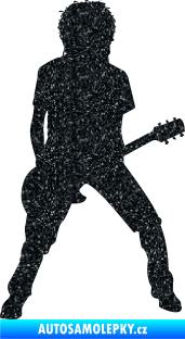 Samolepka Music 010 pravá rocker s kytarou Ultra Metalic černá