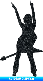 Samolepka Music 016 levá rockerka s kytarou Ultra Metalic černá