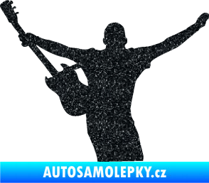 Samolepka Music 024 levá kytarista rocker Ultra Metalic černá