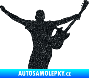 Samolepka Music 024 pravá kytarista rocker Ultra Metalic černá