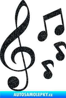 Samolepka Music noty a houslový klíč 002 Ultra Metalic černá