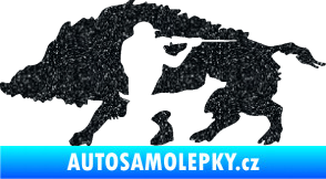 Samolepka Myslivost 006 levá divoké prase Ultra Metalic černá