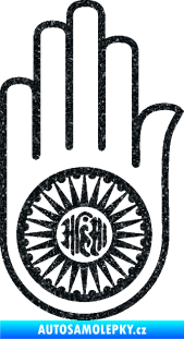 Samolepka Náboženský symbol Džinismus Ahimsa Ultra Metalic černá