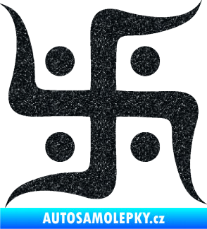 Samolepka Náboženský symbol Džinismus Svastika  Ultra Metalic černá