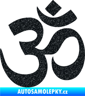 Samolepka Náboženský symbol Hinduismus Óm 001 Ultra Metalic černá