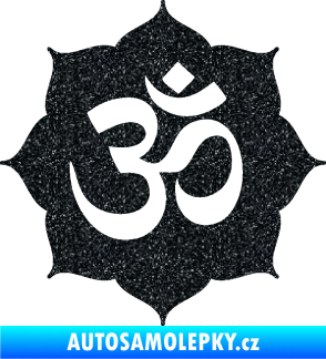Samolepka Náboženský symbol Hinduismus Óm 002 Ultra Metalic černá