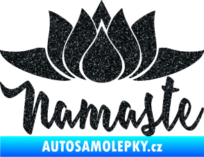 Samolepka Namaste 001 lotosový květ Ultra Metalic černá