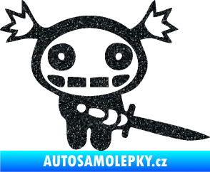 Samolepka Ninja zombie girl pravá Ultra Metalic černá