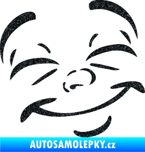Samolepka Obličej 004 pravá šťastný Ultra Metalic černá