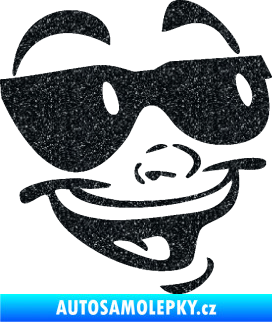 Samolepka Obličej 005 pravá veselý s brýlemi Ultra Metalic černá
