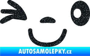 Samolepka Obličej 008 levá mrkající Ultra Metalic černá