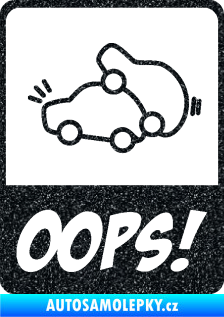 Samolepka Oops love cars 002 Ultra Metalic černá