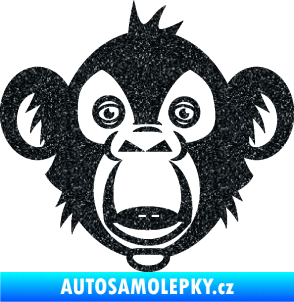 Samolepka Opice 003  hlava šimpanze Ultra Metalic černá
