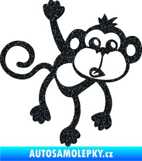 Samolepka Opice 005 pravá visí za ruku Ultra Metalic černá