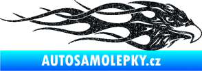 Samolepka Orel 016 pravá v plamenech Ultra Metalic černá