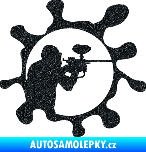 Samolepka Paintball 004 pravá Ultra Metalic černá