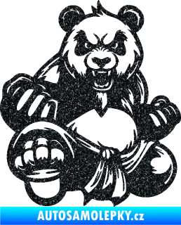 Samolepka Panda 012 levá Kung Fu bojovník Ultra Metalic černá