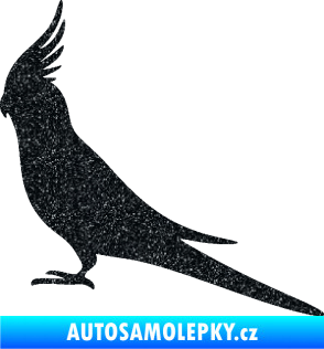 Samolepka Papoušek 002 levá Ultra Metalic černá