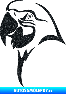 Samolepka Papoušek 006 levá hlava Ultra Metalic černá