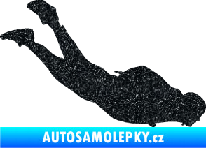Samolepka Parašutista 003 pravá skok z letadla Ultra Metalic černá