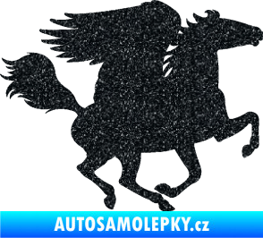 Samolepka Pegas 001 pravá okřídlený kůň Ultra Metalic černá
