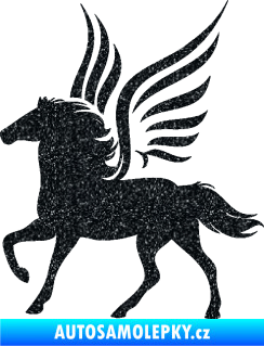 Samolepka Pegas 002 levá okřídlený kůň Ultra Metalic černá