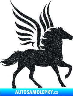 Samolepka Pegas 002 pravá okřídlený kůň Ultra Metalic černá