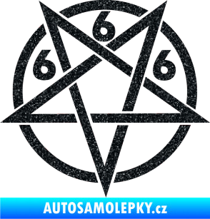 Samolepka Pentagram 666 Ultra Metalic černá