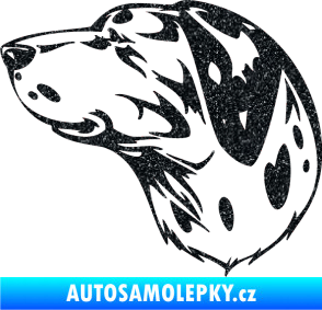 Samolepka Pes 002 levá Dalmatin Ultra Metalic černá