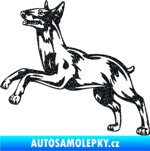 Samolepka Pes 015 levá Bulteriér Ultra Metalic černá