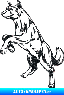 Samolepka Pes 025 levá Ultra Metalic černá