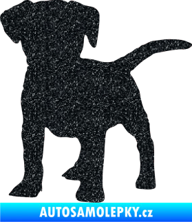 Samolepka Pes 056 levá štěně Ultra Metalic černá