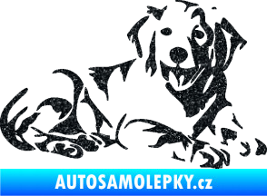 Samolepka Pes 106 pravá Retrívr Ultra Metalic černá