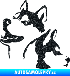 Samolepka Pes 117 levá husky Ultra Metalic černá