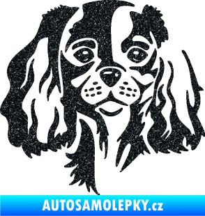 Samolepka Pes 132 levá Cavalier king Charles spaniel Ultra Metalic černá