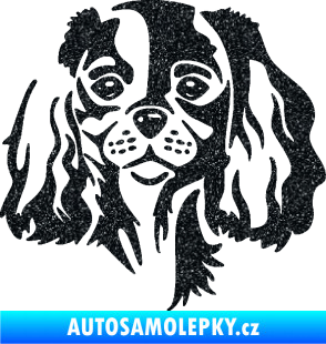 Samolepka Pes 132 pravá Cavalier king Charles spaniel Ultra Metalic černá