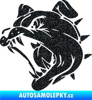 Samolepka Pes 136 levá rozzuřený buldok Ultra Metalic černá