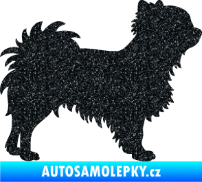 Samolepka Pes 156 pravá čivava Ultra Metalic černá