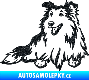 Samolepka Pes 162 levá sheltie Ultra Metalic černá