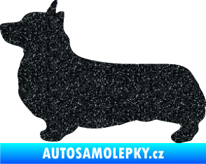 Samolepka Pes 164 levá Welsh Corgi Pembroke Ultra Metalic černá