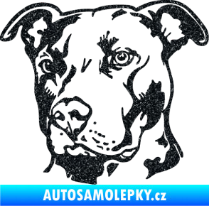 Samolepka Pes 198 pitbull levá Ultra Metalic černá