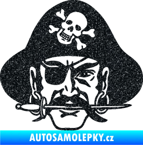 Samolepka Pirát 002 pravá Ultra Metalic černá