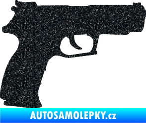 Samolepka Pistole 003 pravá Ultra Metalic černá