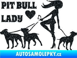 Samolepka Pit Bull lady levá Ultra Metalic černá
