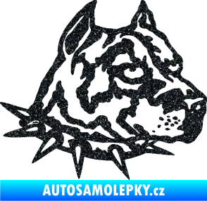 Samolepka Pitbull hlava 006 pravá Ultra Metalic černá
