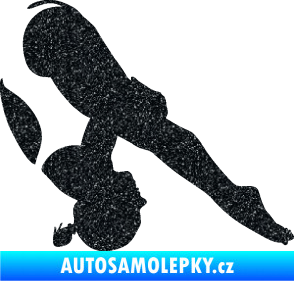Samolepka Plavkyně 002 levá skok do vody Ultra Metalic černá