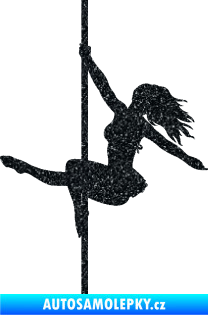Samolepka Pole dance 001 levá tanec na tyči Ultra Metalic černá