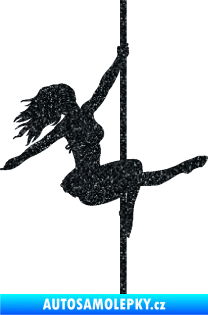 Samolepka Pole dance 001 pravá tanec na tyči Ultra Metalic černá