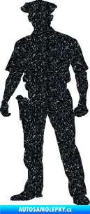 Samolepka Policajt 002 levá Ultra Metalic černá